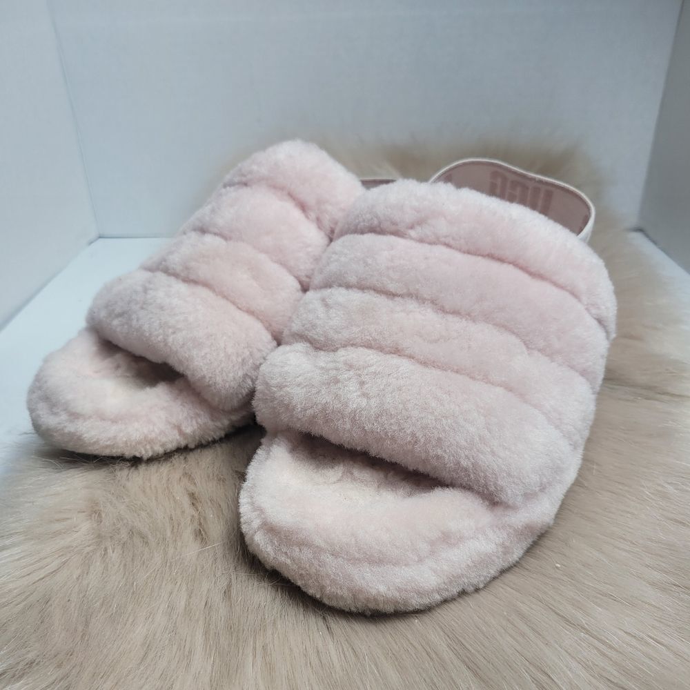 UGG Pink Fluff Yeah Shearling Slipper Sandals